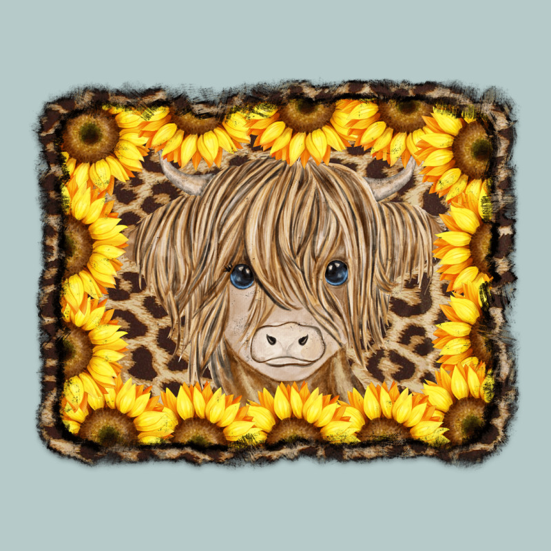 Baby Cow Leopard Sunflowers Heavy Core Tee by CowCowDesign | Teevron