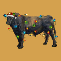 Christmas Black Angus Bull With Christmas Lights Urban Hoodie | Teevron