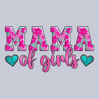 Mama Of Girls Floral Pattern Turquoise Heart Heavyweight Hoodie | Teevron