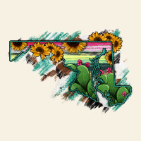 Maryland Map Sunflower Cactus Serape Vintage Tee | Teevron