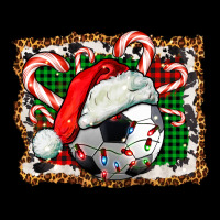 Soccer Ball Christmas With Hat And Candy Cane Ladies Tee | Teevron