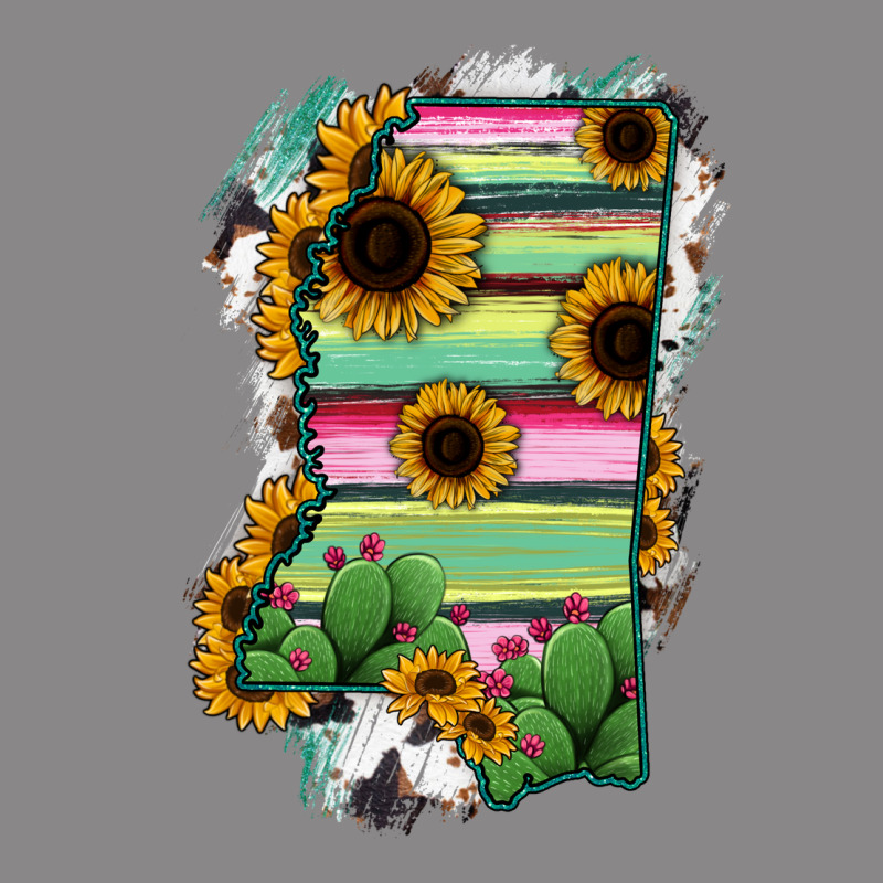 Mississippi Map Sunflower Cactus Serape Vintage Tee by RanaPortraitStore | Teevron