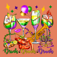 Drink Drank Drunk Mardi Gras Wine Glasses Olivia Classic Tee | Teevron