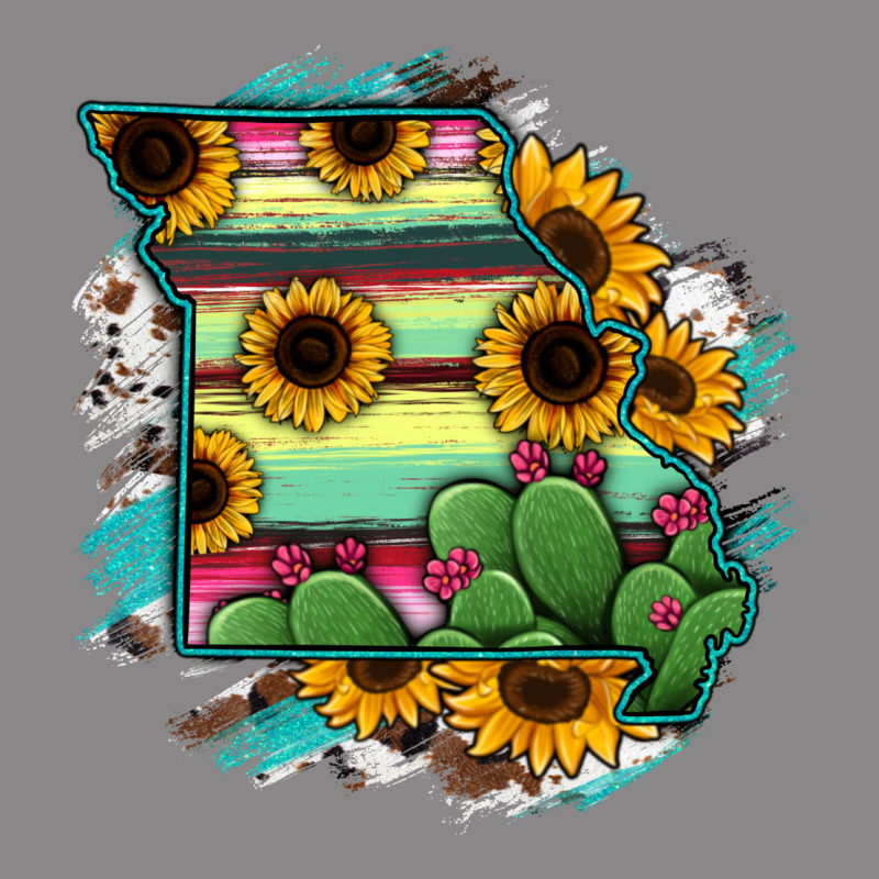 Missouri Map Sunflower Cactus Serape Vintage Tee by RanaPortraitStore | Teevron
