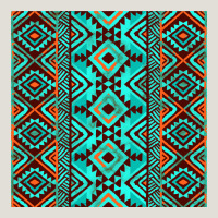 Aztec Turquoise Pattern Heavy Core Tee | Teevron