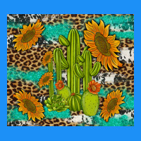 Cactus And Sunflowers Turquoise Leopard Cowhide Classic Tee | Teevron