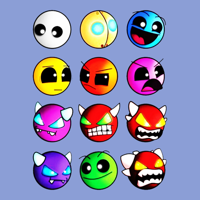 Geometry Dash Difficulty  Faces Long Sleeve Tee by artisFamous | Teevron