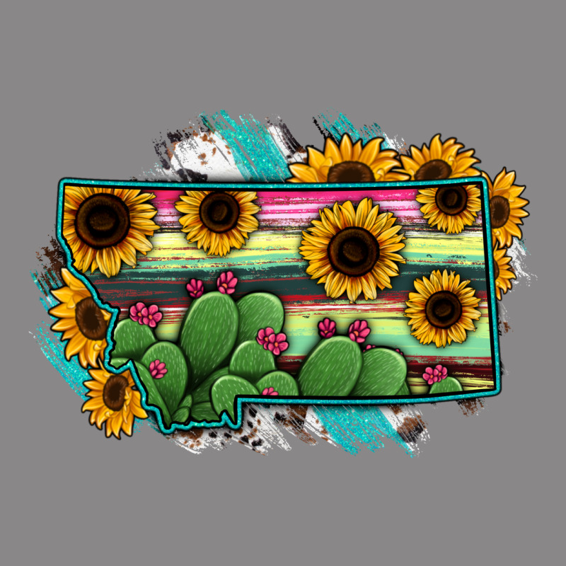 Montana Map Sunflower Cactus Serape Vintage Tee by RanaPortraitStore | Teevron
