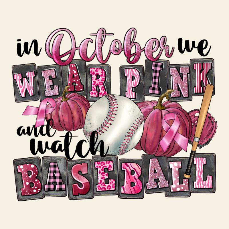 In October We Wear Pink And Watch  Baseball Vintage Tee by FaDigitalArtStudio | Teevron