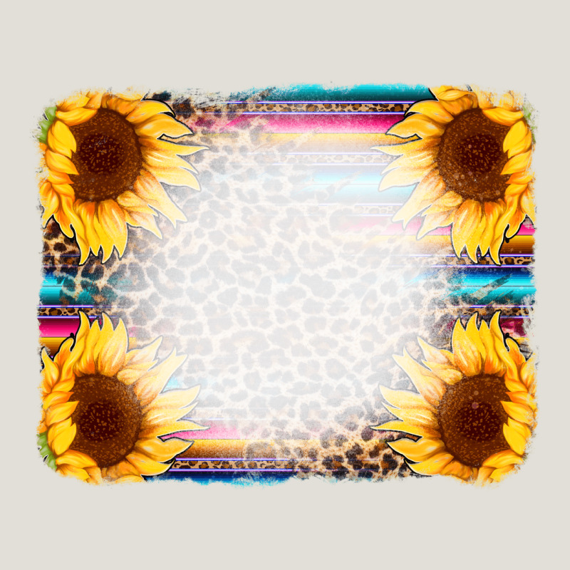 Serape Bleached Sunflowers Leopard Background Heavy Core Tee by CowCowDesign | Teevron