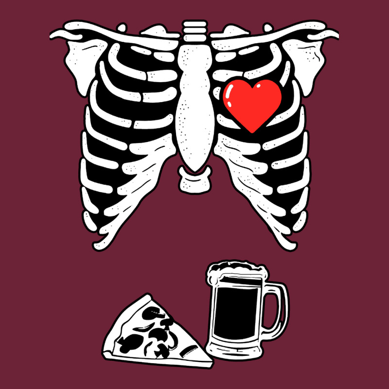 Dad Skeleton Halloween Beer Pizza Long Sleeve Tee by artisFamous | Teevron