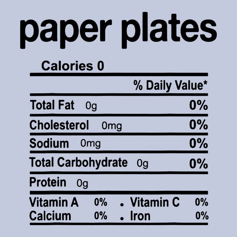Paper Plates Nutrition Facts Funny Thanksgiving Christmas Long Sleeve Tee by artisFamous | Teevron