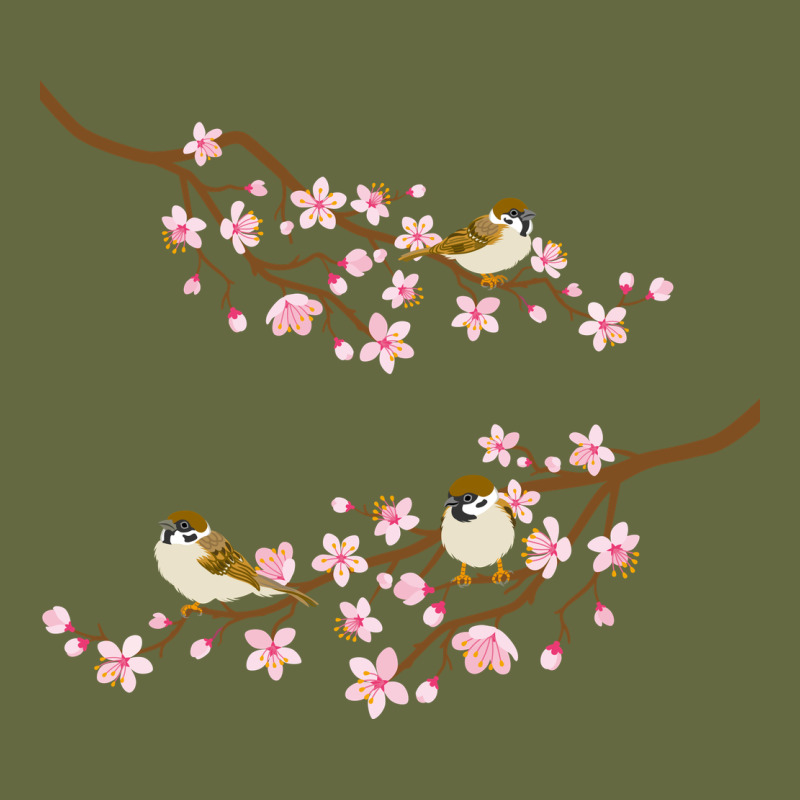 Cherry Blossom Sakura With Bird Long Sleeve Tee by artisFamous | Teevron