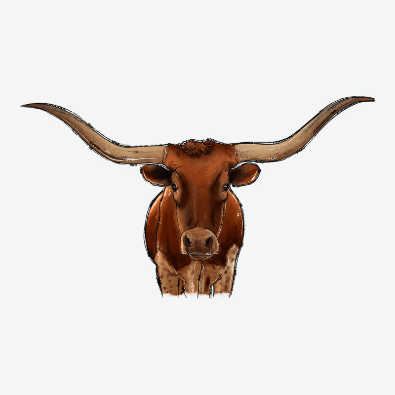 Texas Longhorn Illustration Urban Heavy Tee by CowhideDigitalArt | Teevron