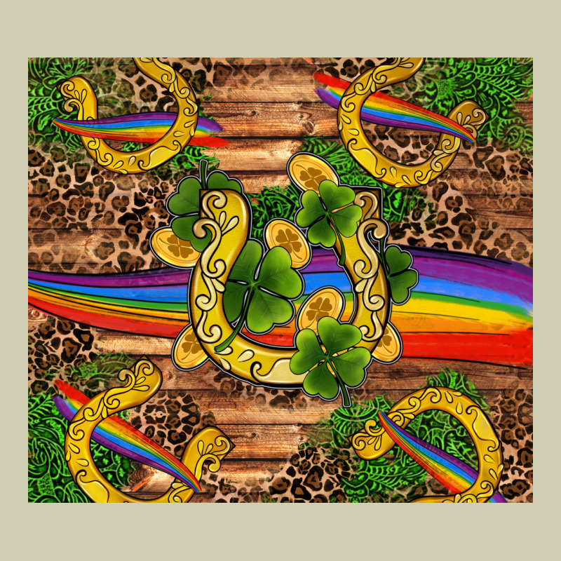 St Patricks Day Horseshoe Shamrock Rainbow Gold Heavy Core Tee by RanaPortraitStore | Teevron
