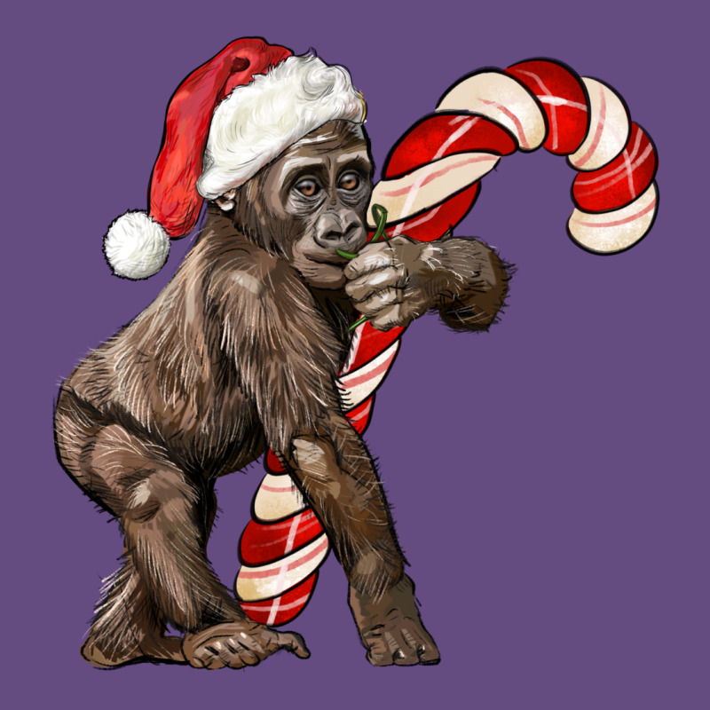 Christmas Candy Cane Baby Gorilla Vintage Hoodie by LillyAllenDesigns | Teevron