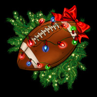 American Football Christmas With Lights And Ribbon Ladies Tee | Teevron