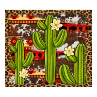 aztec cowhide cactus background | Teevron