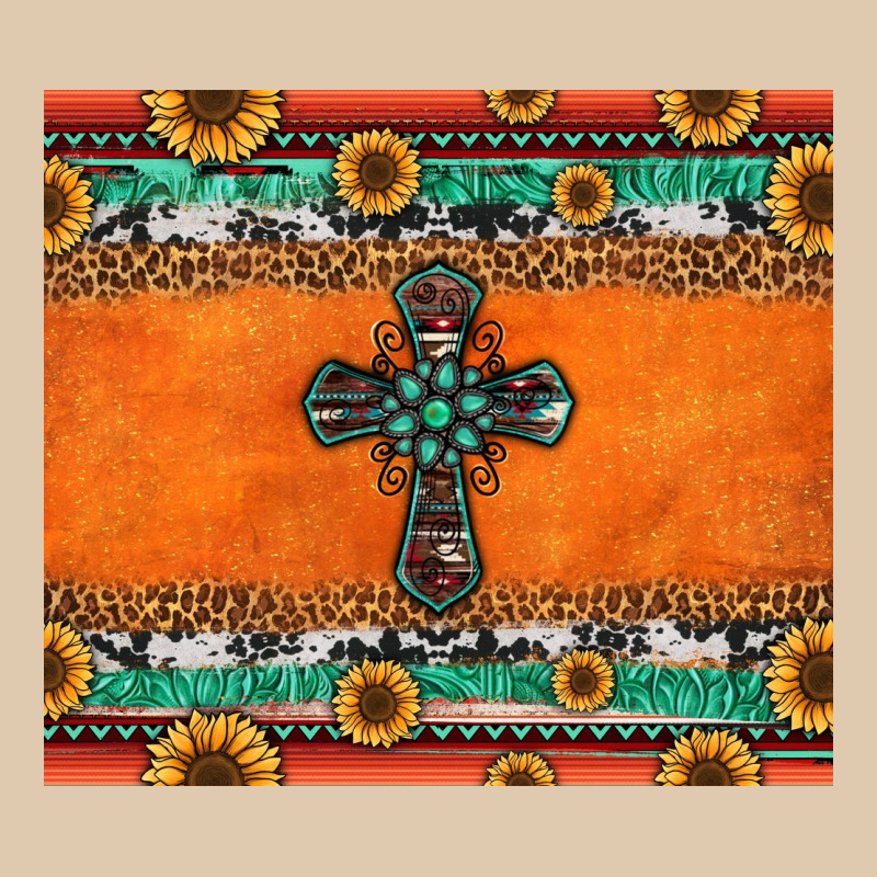Sunflowers Cross Aztec Pattern Heavyweight Sweatshirt by Jasminsmagicworld | Teevron