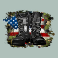 American Flag With Army Boots Heavyweight Hoodie | Teevron