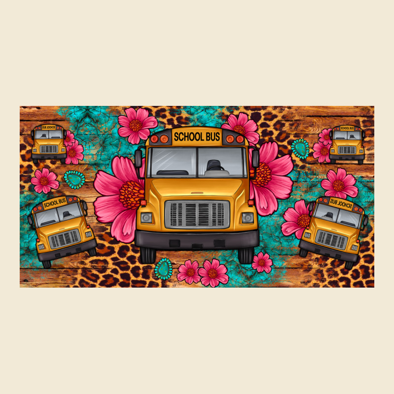 School Bus Leopard Gemstone License Plate Premium Hoodie by Artiststas | Teevron