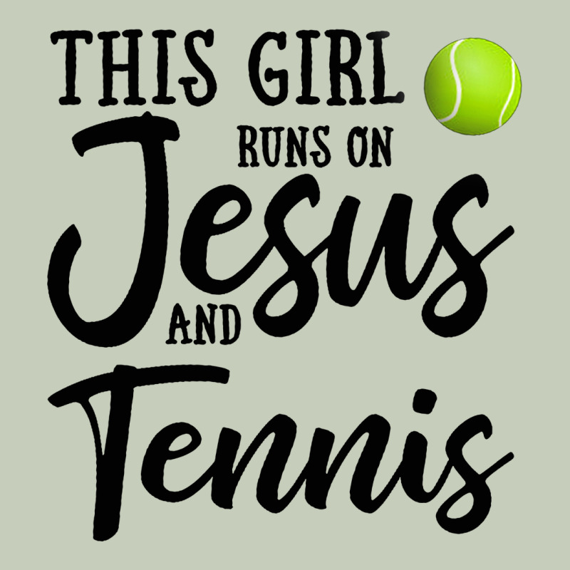 This Girl Runs On Jesus And Tennis Long Sleeve Tee by DesigneFamous | Teevron