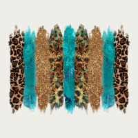 Glitter Turqoise Leopard Tooled Leather Background Zipper Hoodie | Teevron