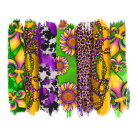 mardi gras sunflower fleur de lis leopard cowhide brushstrokes | Teevron