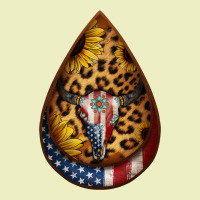 American Sunflower Bullskull Teardrop Earrings Urban Hoodie | Teevron