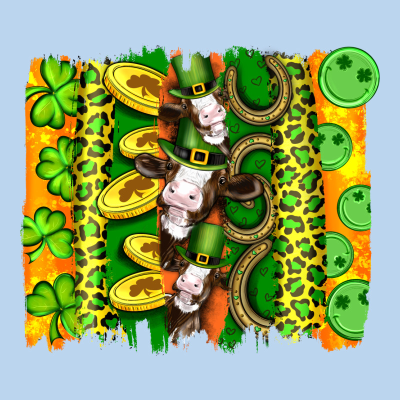St Patricks Cow And Coin Wıth Clovers And Leopard Brushstrokes Classic Tee by Artiststas | Teevron
