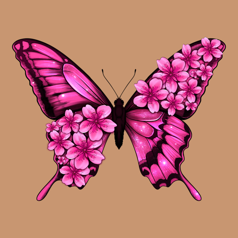 Floral Pink Butterfly Heavyweight Hoodie by Jasminsmagicworld | Teevron