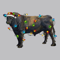 Christmas Black Angus Bull With Christmas Lights Classic Tee | Teevron