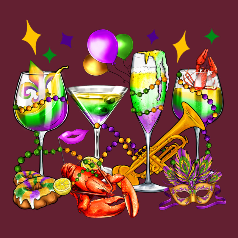 Mardi Gras Wine Glasses Olivia Classic Tee by OliviaCreatesArt | Teevron