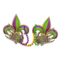 skeleton hands mardi gras | Teevron