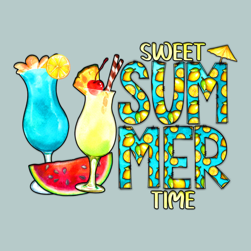 Sweet Summer Time Turquoise Yellow Heavy Core Tee by CowCowDesign | Teevron