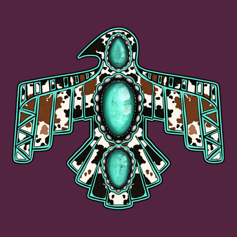 Cowhide Turquoise Thunderbird Urban Hoodie by Jasminsmagicworld | Teevron