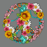 Floral Peace Sign With Gemstone Premium Hoodie | Teevron