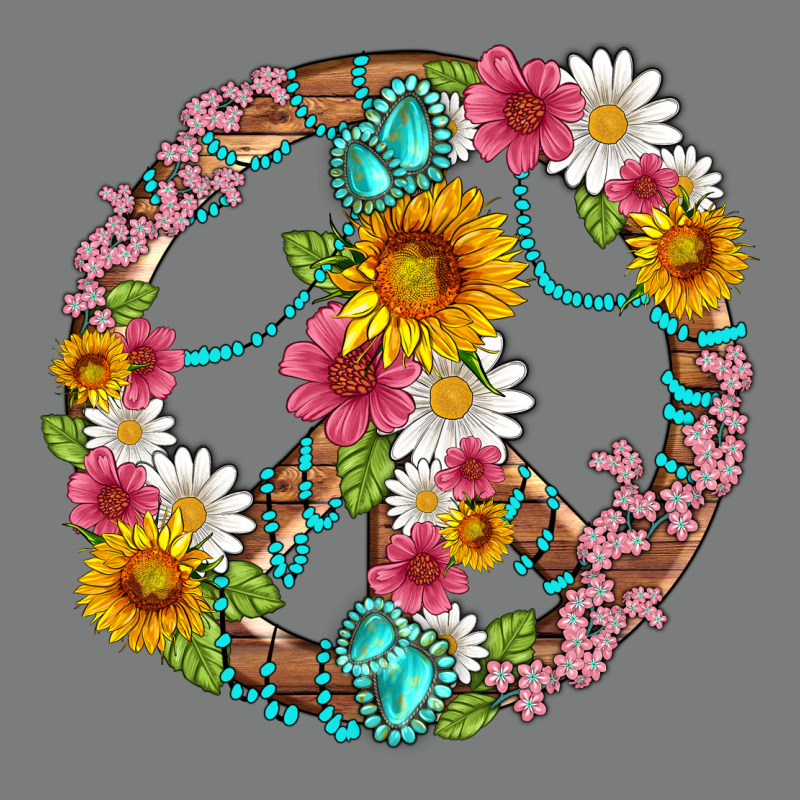 Floral Peace Sign With Gemstone Premium Hoodie by Artiststas | Teevron