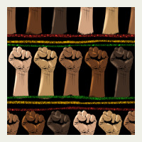 Melanin Rised Fist Seamless Pattern Urban Heavy Tee | Teevron