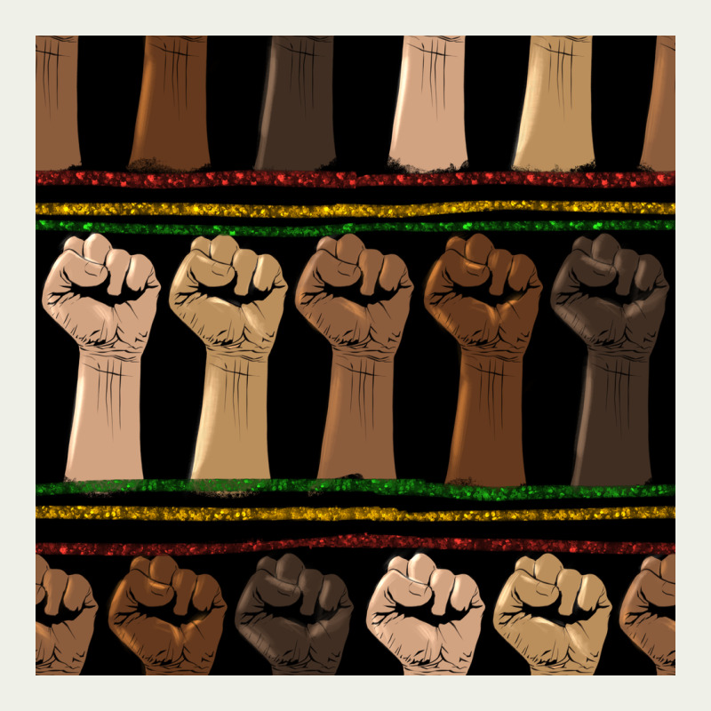 Melanin Rised Fist Seamless Pattern Urban Heavy Tee by BundleAndBundleShop | Teevron