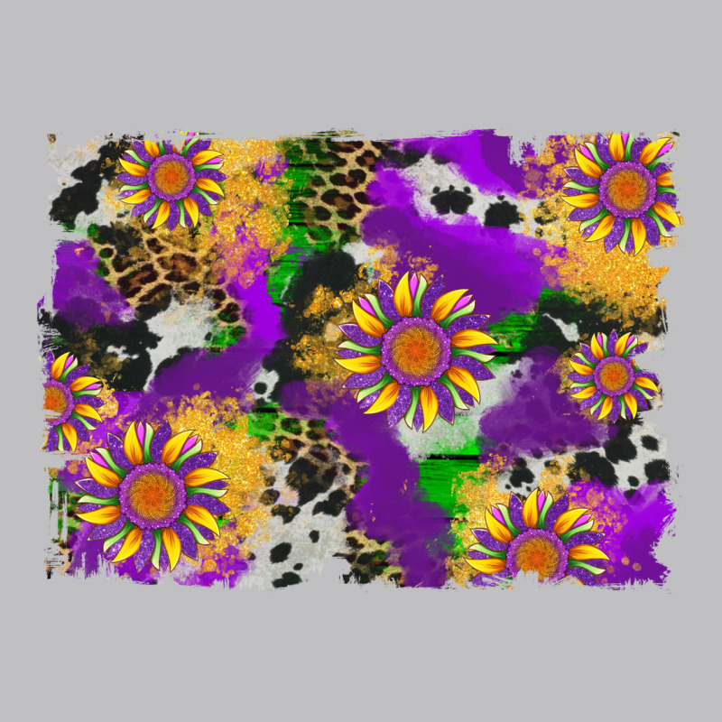 Mardi Gras Sunflower Cowhide Leopard And Glitter Background Classic Tee by Artiststas | Teevron