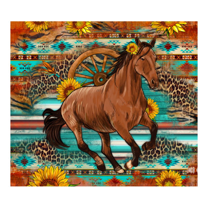 Galloping Horse Aztec Sunflower Classic Tee by Artiststas | Teevron