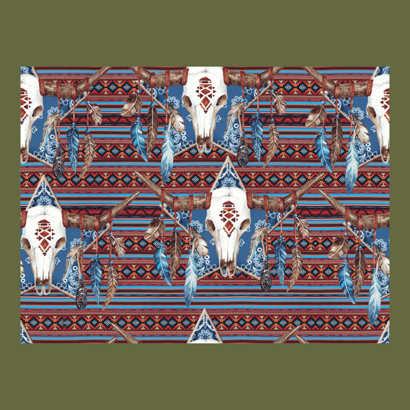 Bull Skull Pattern Long Sleeve Tee by CowhideDigitalArt | Teevron