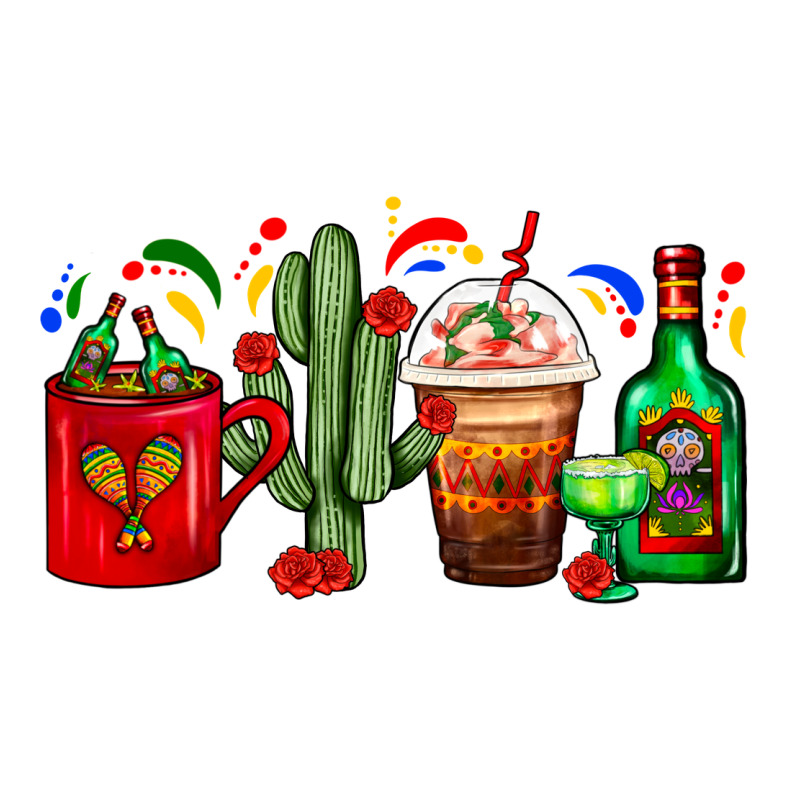 Mexico Coffee Cups With Cactus And Tequila Bottle Premium Tee by FaDigitalArtStudio | Teevron