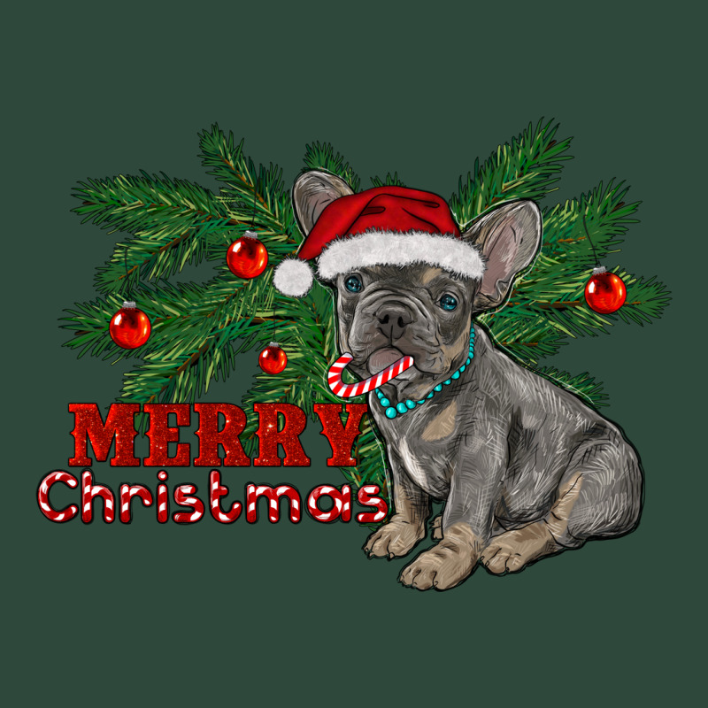 Merry Christmas French Bulldog Zipper Hoodie by RanaPortraitStore | Teevron
