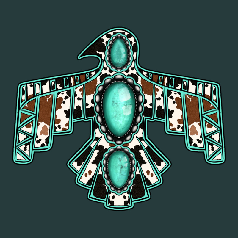 Cowhide Turquoise Thunderbird Premium Hoodie by Jasminsmagicworld | Teevron