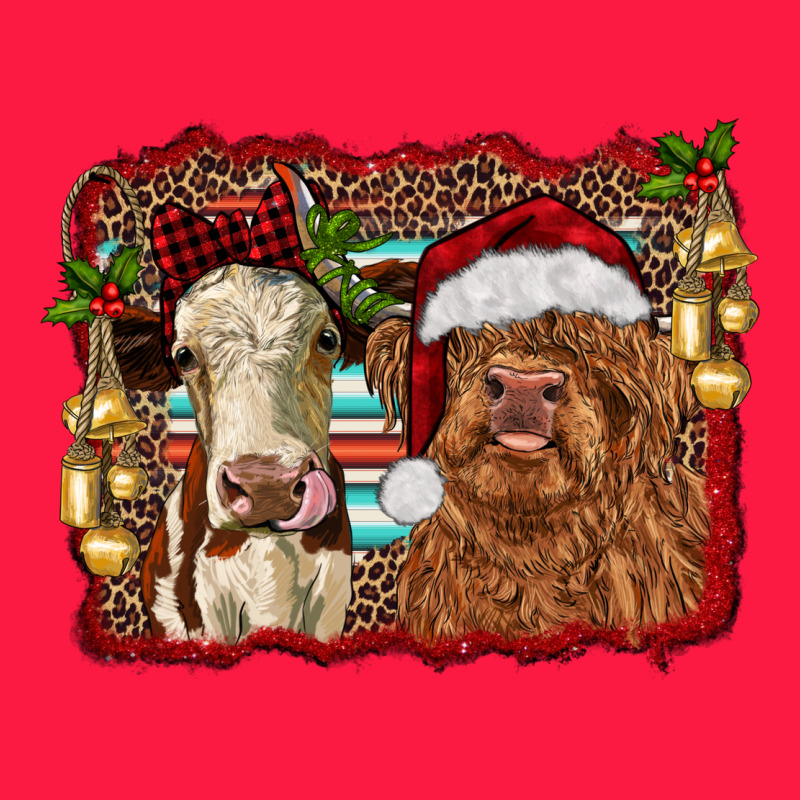 Christmas Heifer And Highland Cow With Serape Background Zipper Hoodie by RanaPortraitStore | Teevron