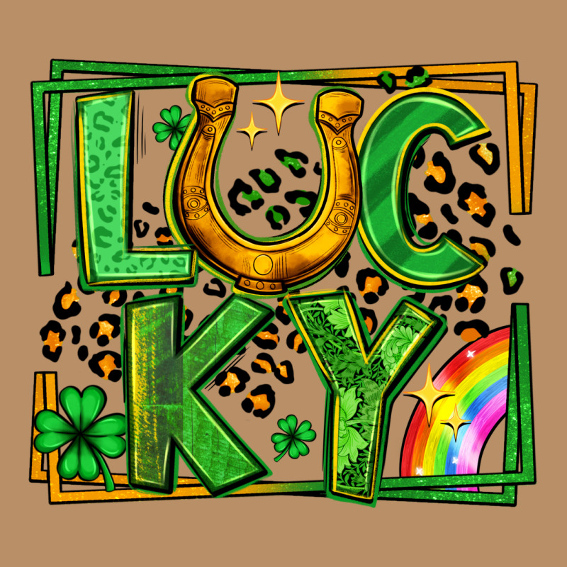 Lucky Horseshoe St Patricks Day Leopard Frame Vintage Hoodie by LillyAllenDesigns | Teevron