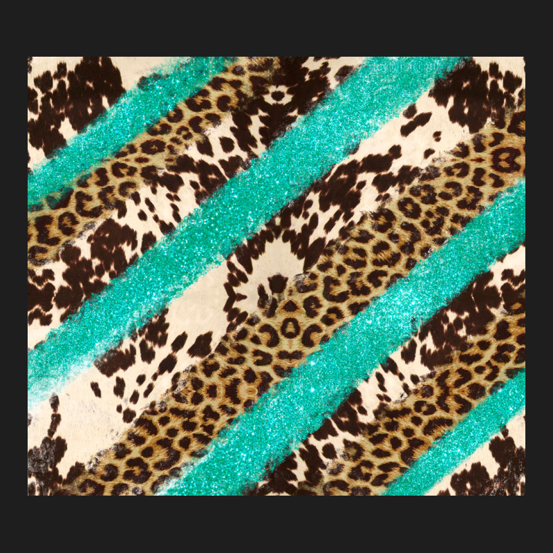 Turquoise Glitter Leopard And Cowhide Classic Tee by Artiststas | Teevron