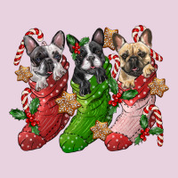 French Bulldog With Christmas Socks Ladies Tee | Teevron
